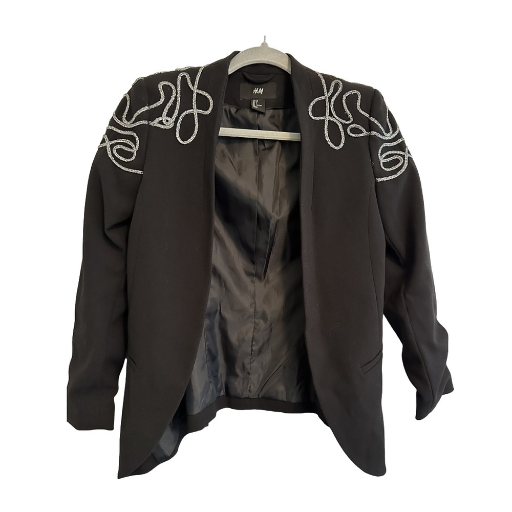 Black Blazer with silver embellishments Size 2